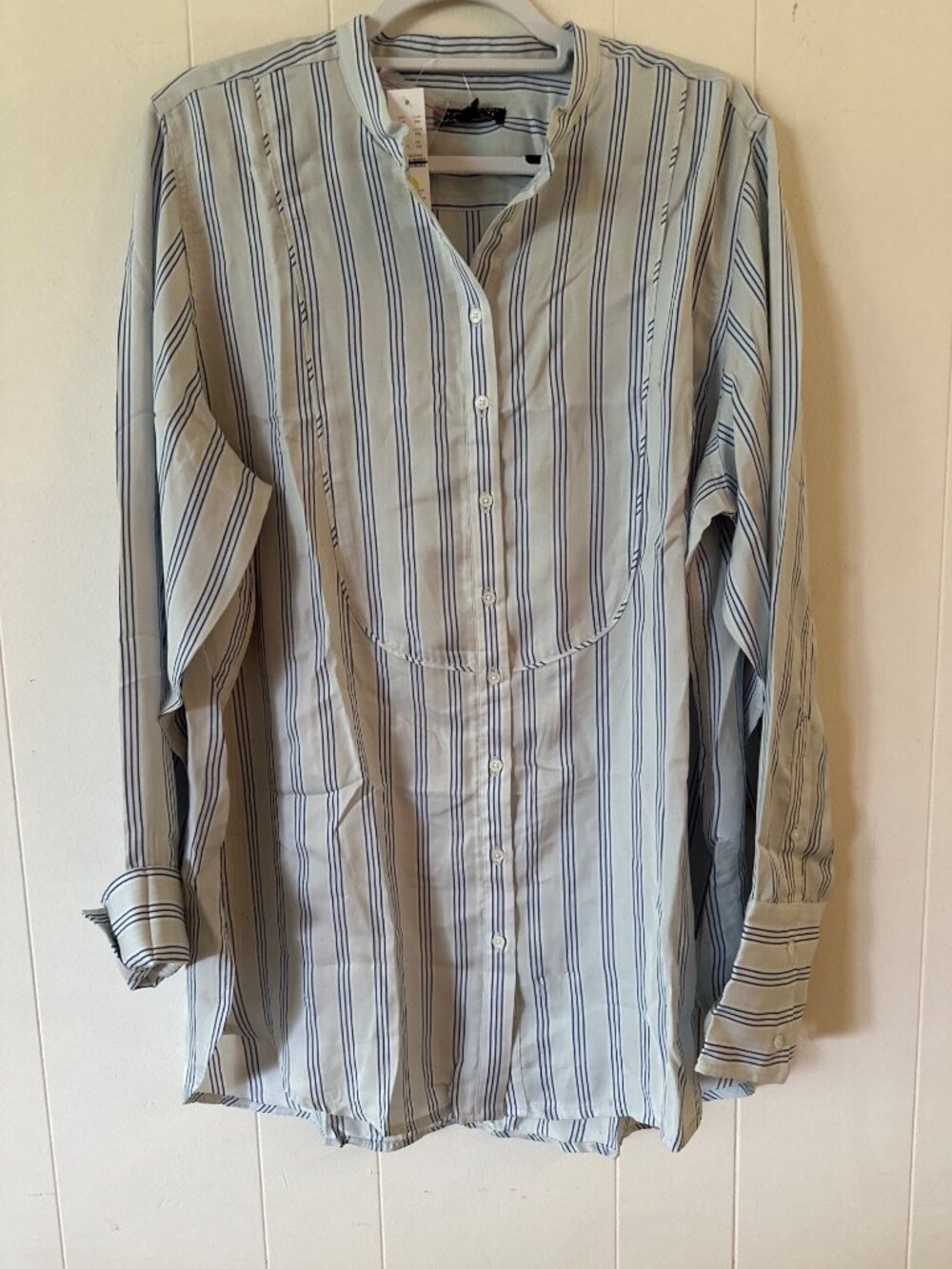 J.Crew XXL Blue Striped Button-Up Long-Sleeve Shirt Made In India